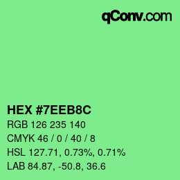 Color code: HEX #7EEB8C | qconv.com