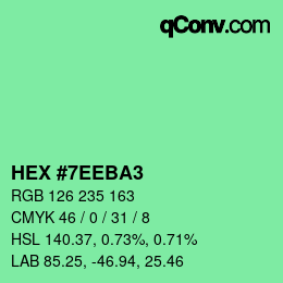 カラーコード: HEX #7EEBA3 | qconv.com