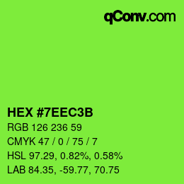 Color code: HEX #7EEC3B | qconv.com