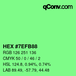 颜色代码: HEX #7EFB88 | qconv.com