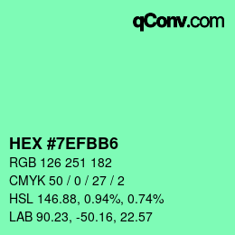 カラーコード: HEX #7EFBB6 | qconv.com