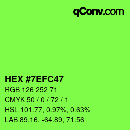 Color code: HEX #7EFC47 | qconv.com
