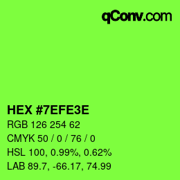 Color code: HEX #7EFE3E | qconv.com