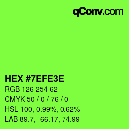 カラーコード: HEX #7EFE3E | qconv.com