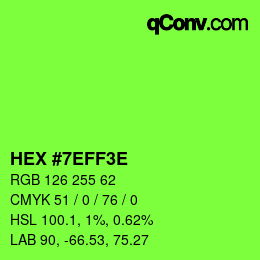 Color code: HEX #7EFF3E | qconv.com