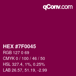 颜色代码: HEX #7F0045 | qconv.com