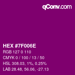 Color code: HEX #7F006E | qconv.com