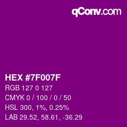 Color code: HEX #7F007F | qconv.com