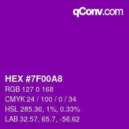 Color code: HEX #7F00A8 | qconv.com