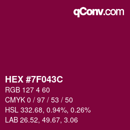 Color code: HEX #7F043C | qconv.com
