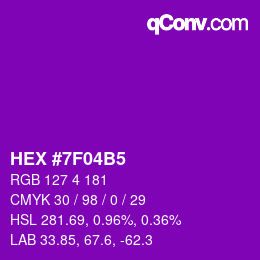 カラーコード: HEX #7F04B5 | qconv.com