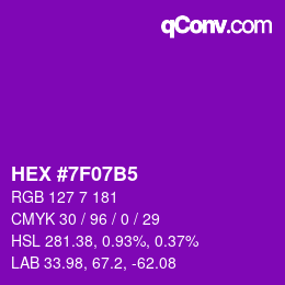 Color code: HEX #7F07B5 | qconv.com