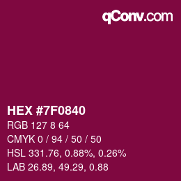 Color code: HEX #7F0840 | qconv.com