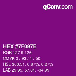 Color code: HEX #7F097E | qconv.com