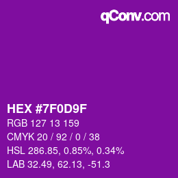 Color code: HEX #7F0D9F | qconv.com