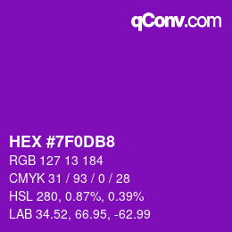 カラーコード: HEX #7F0DB8 | qconv.com
