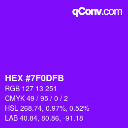 Color code: HEX #7F0DFB | qconv.com