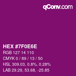 Color code: HEX #7F0E6E | qconv.com