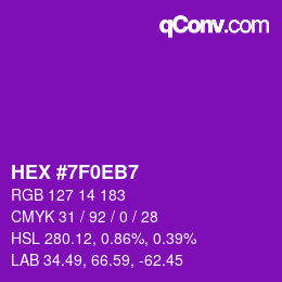 Color code: HEX #7F0EB7 | qconv.com