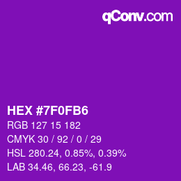 Color code: HEX #7F0FB6 | qconv.com