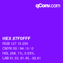 Color code: HEX #7F0FFF | qconv.com