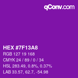 カラーコード: HEX #7F13A8 | qconv.com