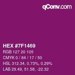 Farbcode: HEX #7F1469 | qconv.com