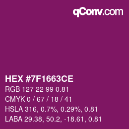 Farbcode: HEX #7F1663CE | qconv.com