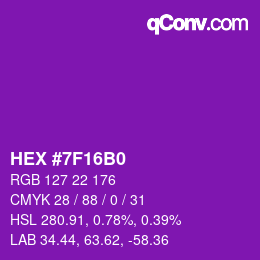 Color code: HEX #7F16B0 | qconv.com