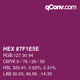 Color code: HEX #7F1E5E | qconv.com