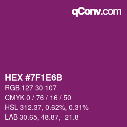 Color code: HEX #7F1E6B | qconv.com