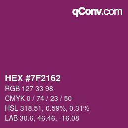 Color code: HEX #7F2162 | qconv.com