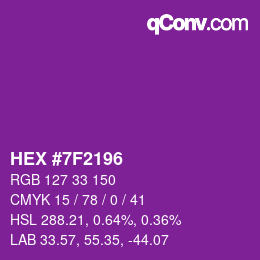 Color code: HEX #7F2196 | qconv.com