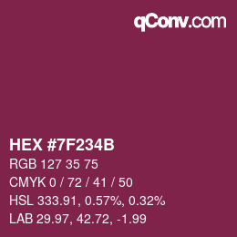 Color code: HEX #7F234B | qconv.com