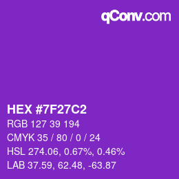 Color code: HEX #7F27C2 | qconv.com