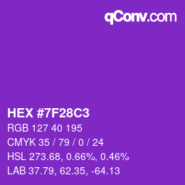 Color code: HEX #7F28C3 | qconv.com