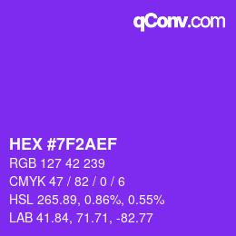 Color code: HEX #7F2AEF | qconv.com