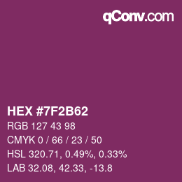 Color code: HEX #7F2B62 | qconv.com
