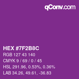 Color code: HEX #7F2B8C | qconv.com