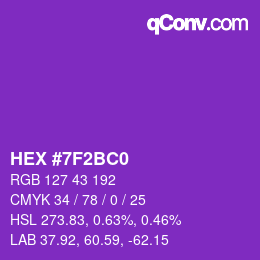 Color code: HEX #7F2BC0 | qconv.com