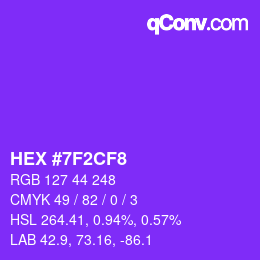 Color code: HEX #7F2CF8 | qconv.com