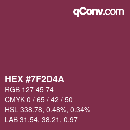 カラーコード: HEX #7F2D4A | qconv.com