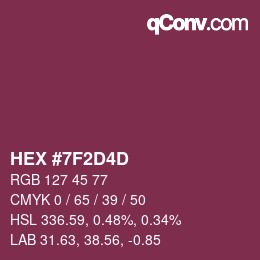 Color code: HEX #7F2D4D | qconv.com