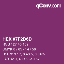 Color code: HEX #7F2D6D | qconv.com