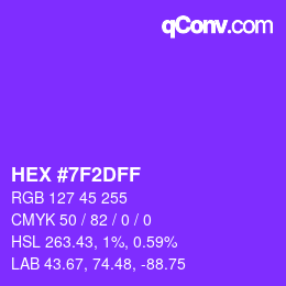 Color code: HEX #7F2DFF | qconv.com