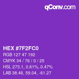 Color code: HEX #7F2FC0 | qconv.com
