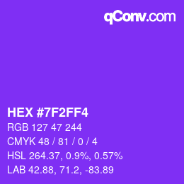 Color code: HEX #7F2FF4 | qconv.com