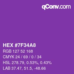 Código de color: HEX #7F34A8 | qconv.com