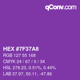 カラーコード: HEX #7F37A8 | qconv.com