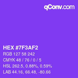 カラーコード: HEX #7F3AF2 | qconv.com